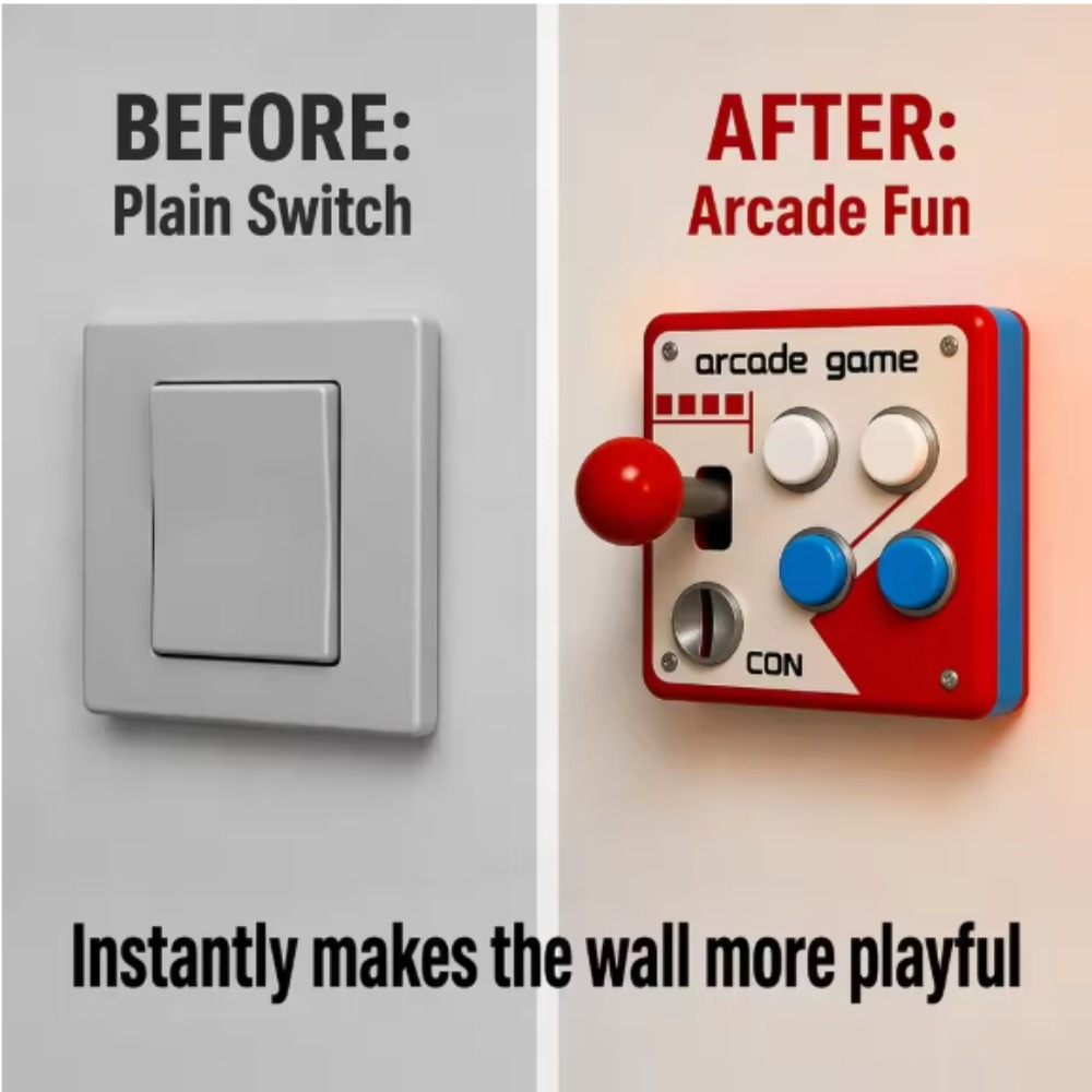 Gaming Accessories Bedroom - 레트로 아케이드 조이스틱 스위치 플레이트 커버,
