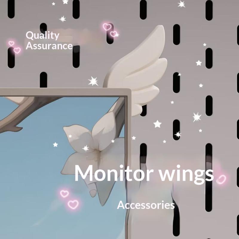 1쌍 3D 프린팅 모니터 날개 귀여운 천사 날개 장식품 - Gaming Accessories Bedroom 리뷰 및 가격