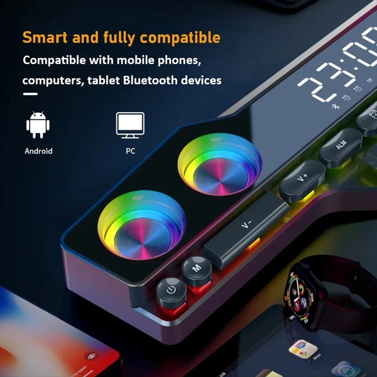 DTC5 V18 눈부신 컬러 스피커 홈 데스크탑 컴퓨터 - Gaming Accessories Lights 리뷰 및 가격