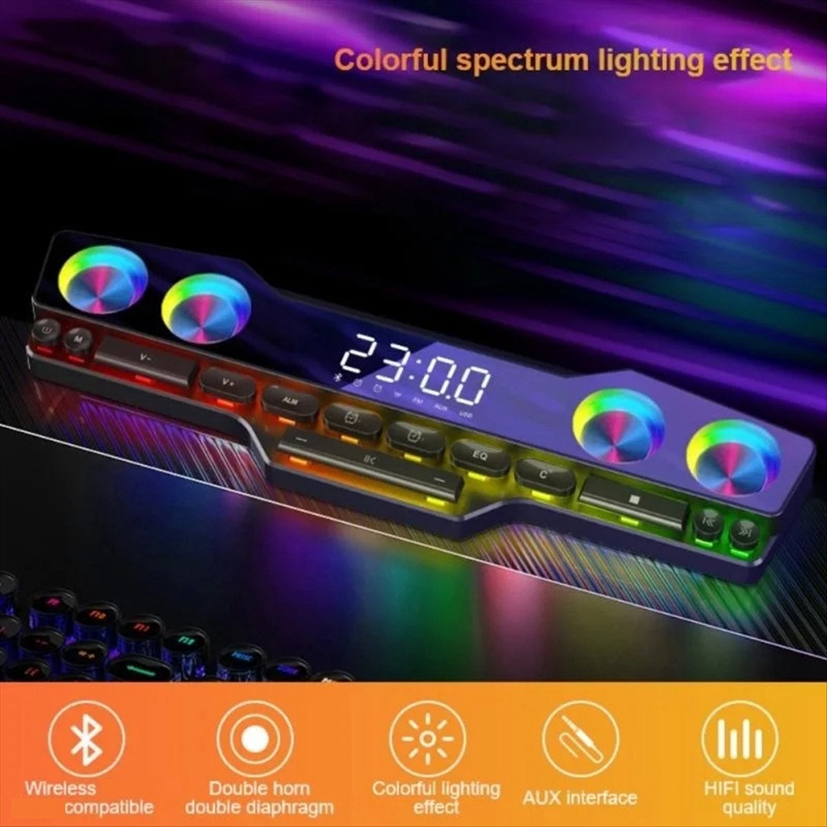 DTC5 V18 눈부신 컬러 스피커 홈 데스크탑 컴퓨터 - Gaming Accessories Lights 리뷰 및 가격