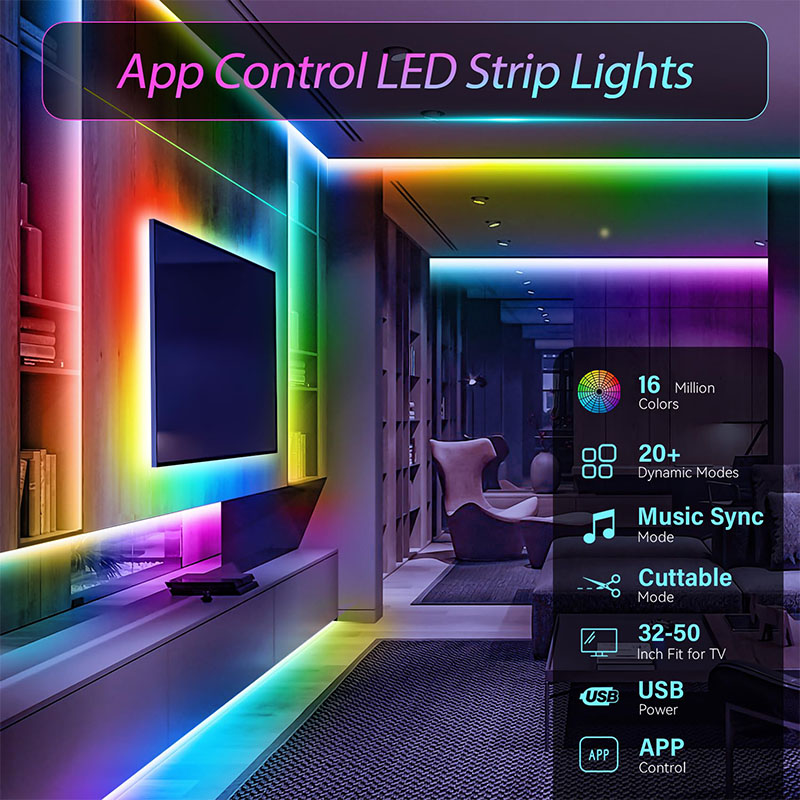 USB RGB LED 스트립 SMD3535 앱 및 리모 - Gaming Accessories Bedroom 리뷰 및 가격