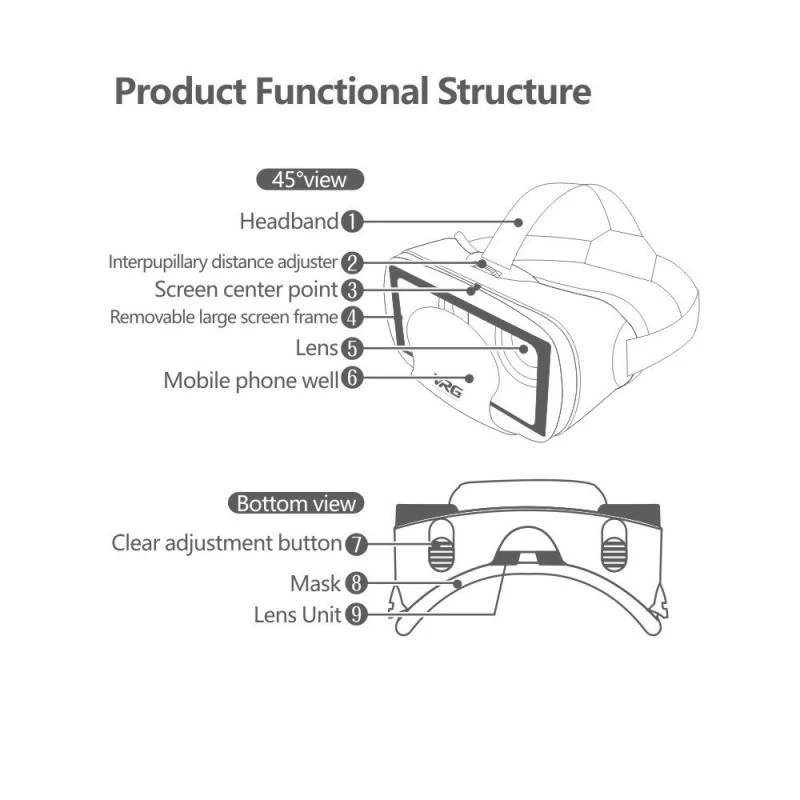 VRG 프로 가상 현실 VR 안경 헤드셋 장치 비아르  - Gaming Accessories For Mobile 리뷰 및 가격