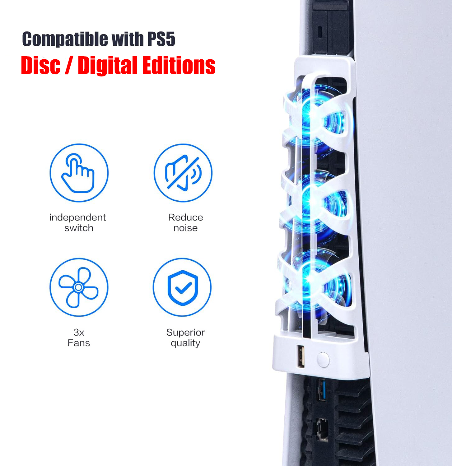LED 조명이 포함된 PS5 Slient 냉각 팬용 추 - Gaming Accessories Lights 리뷰 및 가격