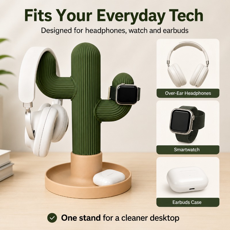 미니멀리스트 선인장 모양 헤드셋 거치대, 다용도 데스크 - Gaming Accessories For Setup 리뷰 및 가격